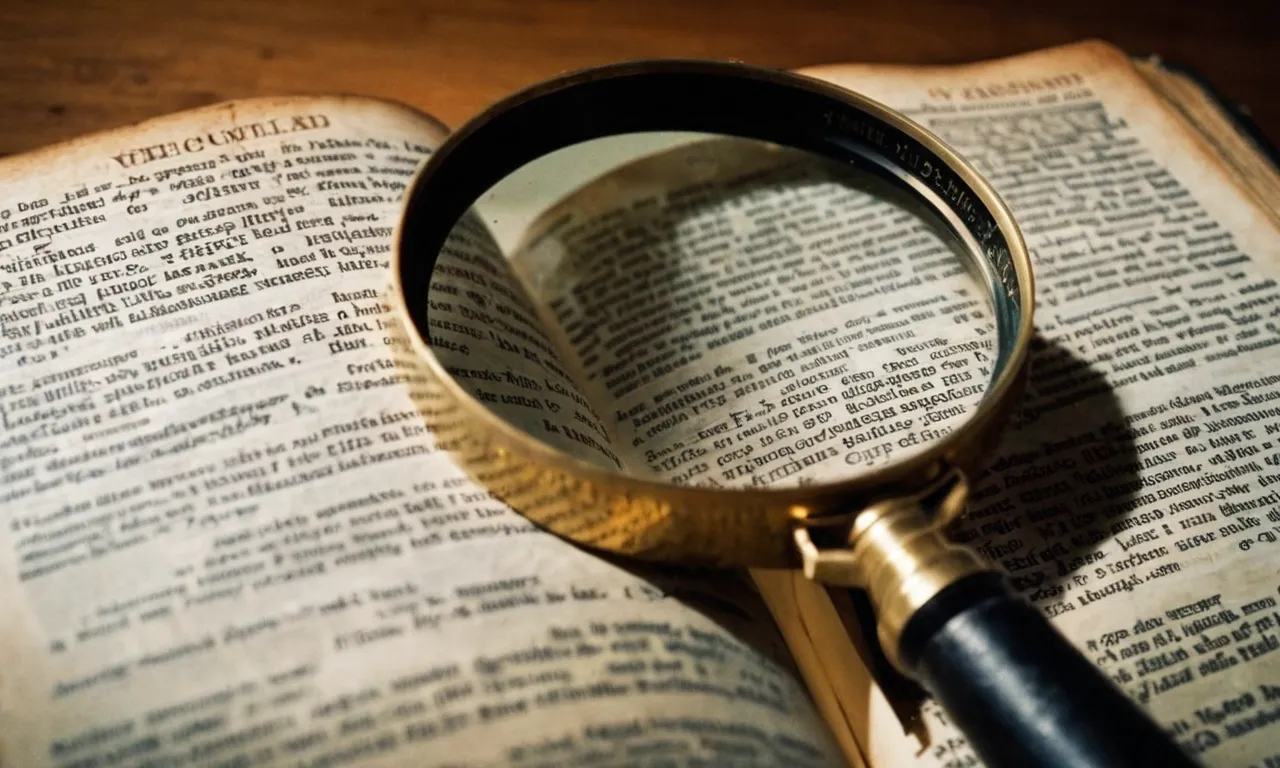 The photo captures a worn, open Bible with a magnifying glass resting on the page, suggesting a quest to find Amelia's name amidst the ancient scriptures.