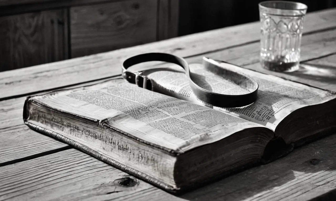 A black and white image captures a worn, weathered Bible resting on a wooden table beside a faded photograph, evoking wonder about our existence before birth.