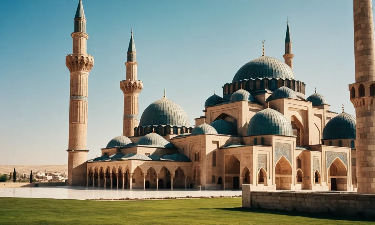 A captivating photograph showcasing the stunning architectural marvel of the Seljuk Empire, capturing the intricate details and grandeur of a Seljuk mosque or palace, symbolizing their historical presence.