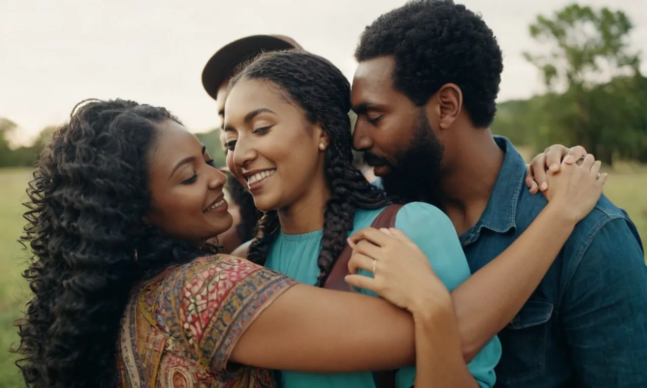 A photograph showcasing a diverse group of people, each exuding love, compassion, and kindness, capturing the essence of being made in the image of God.