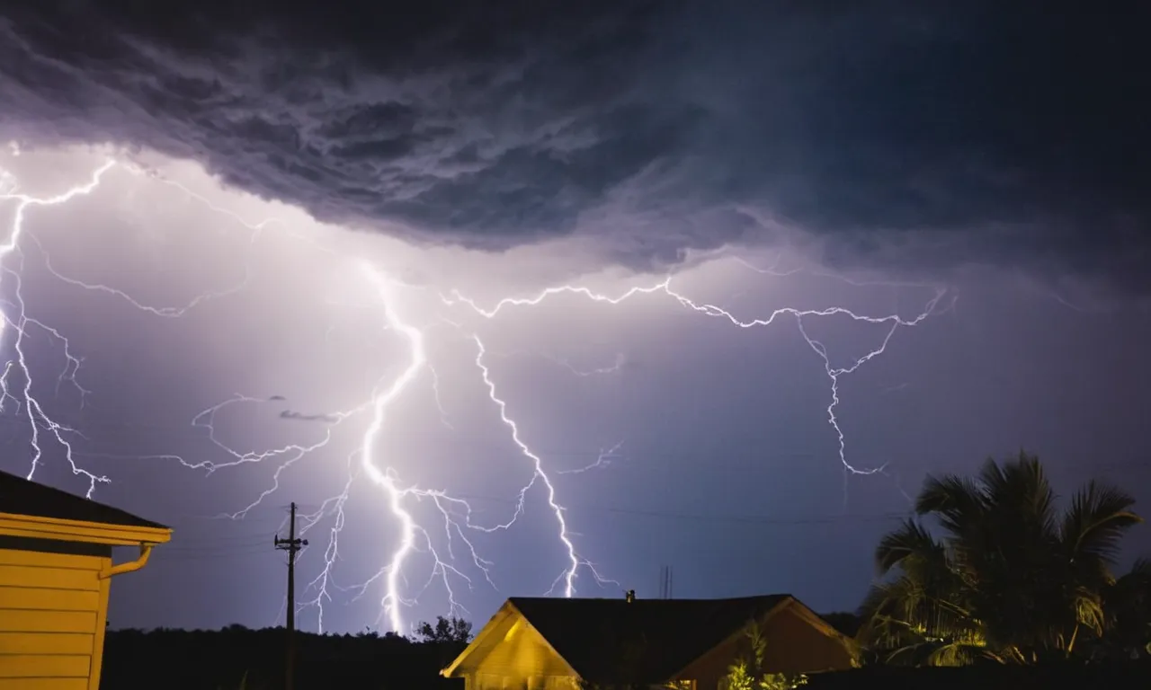 In the photo, a striking bolt of lightning illuminates a silhouette against a dark sky, capturing the raw power and majesty of the god of thunder.