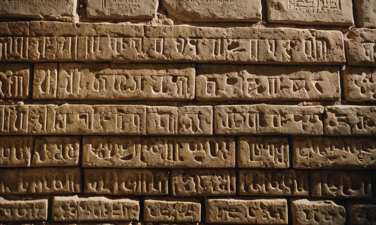 A close-up photograph of an ancient, weathered wall displaying faded inscriptions in Hebrew, capturing the mystery and intrigue surrounding the question of who was black in the Bible.