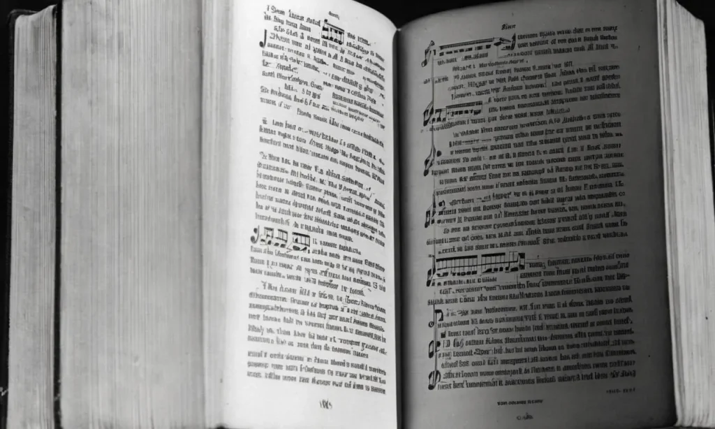 A black and white photo of an old hymnal open to the page with the lyrics of "What a Friend We Have in Jesus," a beam of sunlight highlighting the verses.