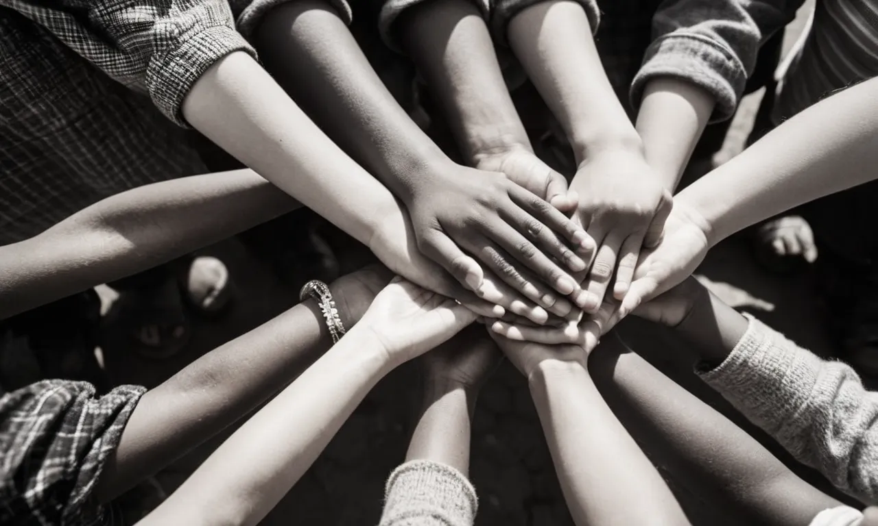 A black and white photo captures a group of orphans holding hands, their expressions filled with hope, symbolizing the importance of these children to God's compassionate heart.