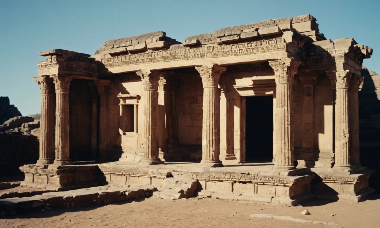 The photo features a crumbling ancient temple, bathed in shadow, symbolizing the spiritual decline of King Asa as he turns away from God's guidance.