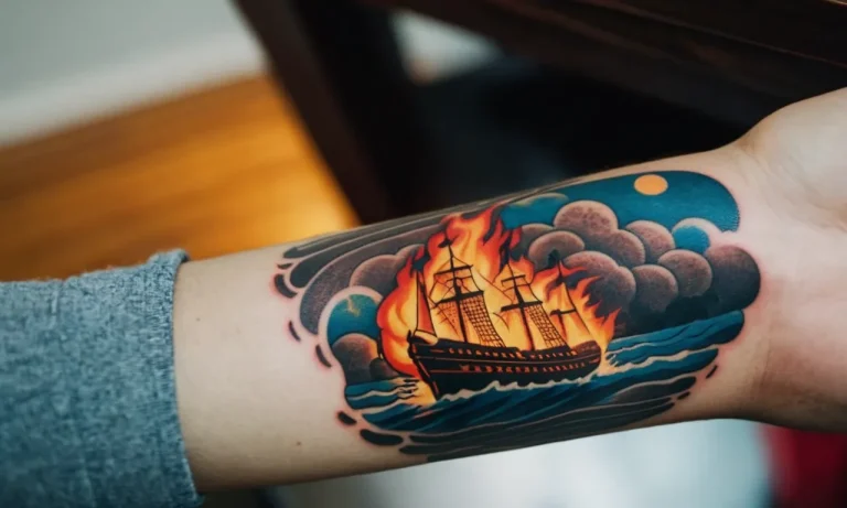 Burning Ship Tattoo Meaning: Exploring The Symbolism Behind This Powerful Design
