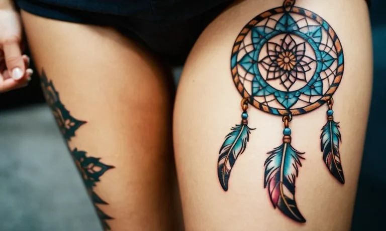 Dream Catcher Tattoo On Thigh: Meaning, Symbolism, And Design Ideas