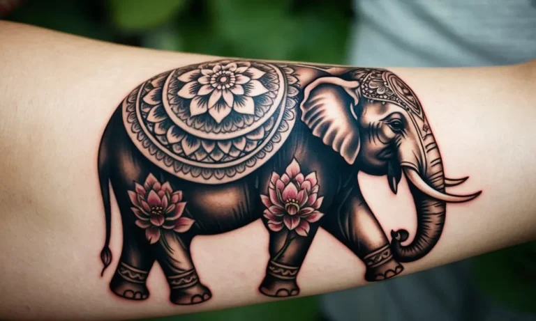 Unveiling The Profound Symbolism Of The Elephant Lotus Tattoo