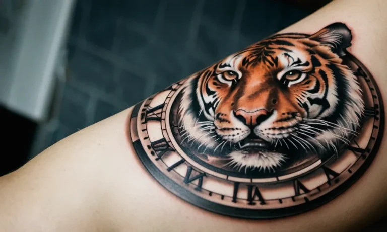 Unveiling The Symbolic Meanings Behind Tiger And Clock Tattoos